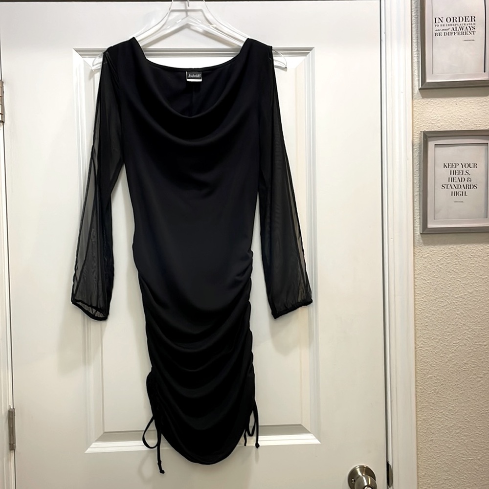 Fredricks of Hollywood Sheer Long Sleeve Black Dress